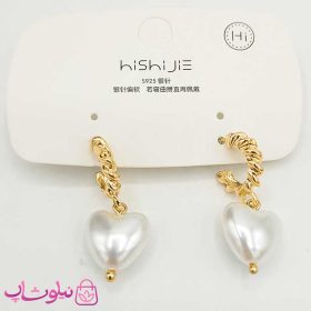 گوشواره حلقه ای آویزدار طرح قلب hishijie