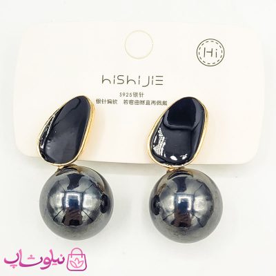 گوشواره آویز زنانه hishijie رنگ مشکی