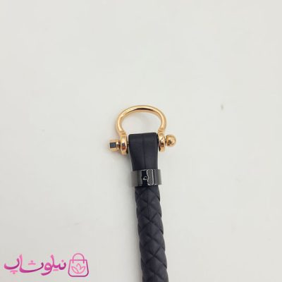 دستبند امگا رابر مشکی رزگلد ارزان