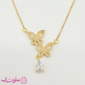 گردنبند دخترانه طرح دو پروانه