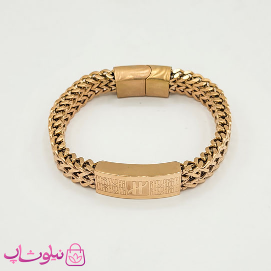 خرید دستبند مردانه زنجیری مدل هابلوت رزگلد