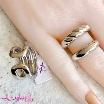 انگشتر زنانه درشت YSX نقره ای