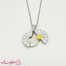 خرید گردنبند دخترانه بازشو طرح گل نقره ای