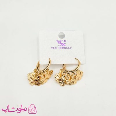 گوشواره حلقه ای آویزدار YSX مدل گل