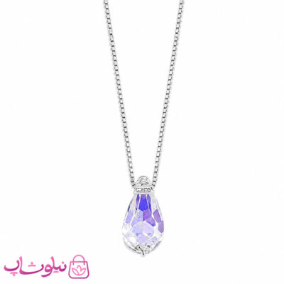 گردنبند نقره سواروسکی دخترانه ظریف مدل اشک وزن 1/900 گرم کد 1700