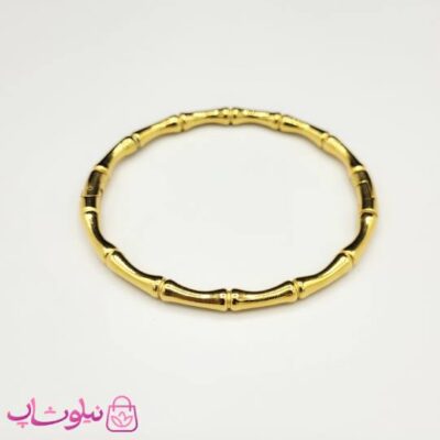 دستبند زنانه استیل مدل بامبو (استخوانی) طلایی