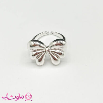 خرید انگشتر زنانه طرح پروانه آبکاری نقره