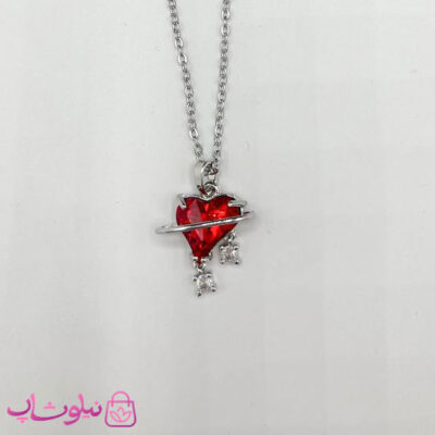 خرید گردنبند زنانه استیل طرح قلب سرخ