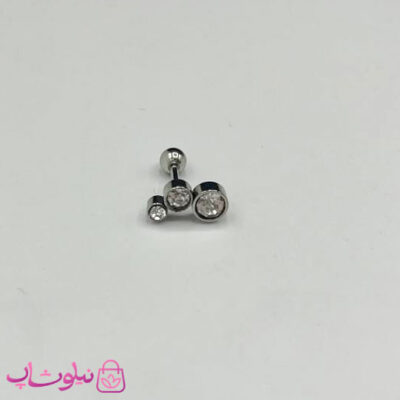 خرید پیرسینگ گوش طرح سه نگین دایره ای