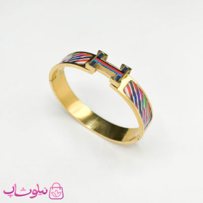 خرید دستبند زنانه هرمس مدل پهن چند رنگ سبز