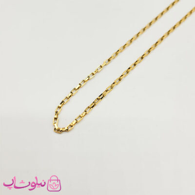 زنجیر استیل مدل باکس (آجری) طلایی 60 سانت عرض 1.5 میل