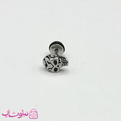 خرید پیرسینگ گوش طرح اسکلت نقره ای