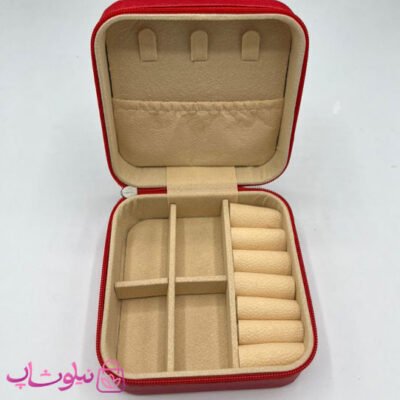 خرید جعبه جواهرات مدل مسافرتی رنگ قرمز