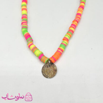 خرید گردنبند زنانه فیمو با رنگ نارنجی زرد سبز