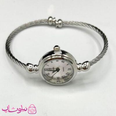 خرید ساعت بنگلی کوارتز یونانی نقره ای صفحه سفید