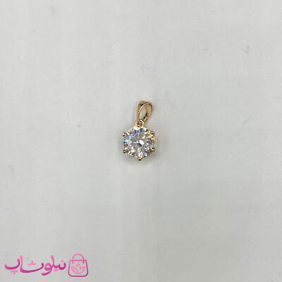 خرید آویز گردنبند زنانه طرح تک نگین سفید