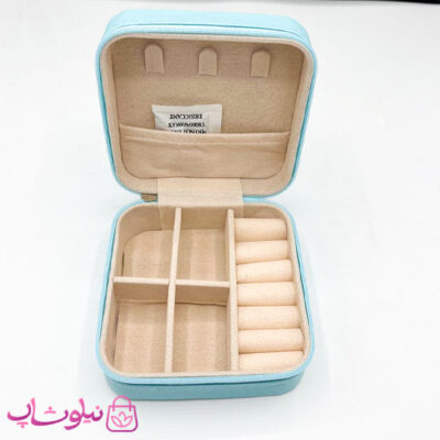 خرید جعبه جواهرات مدل مسافرتی رنگ آبی روشن