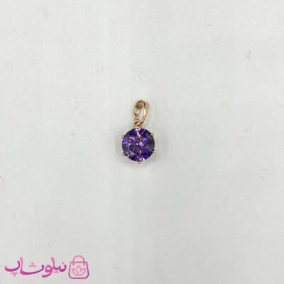 خرید آویز گردنبند زنانه ژوپینگ طرح تک نگین بنفش مینیمال