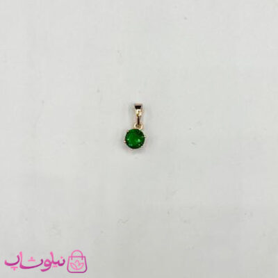 خرید آویز گردنبند زنانه ژوپینگ طرح تک نگین سبز ظریف 6 میل