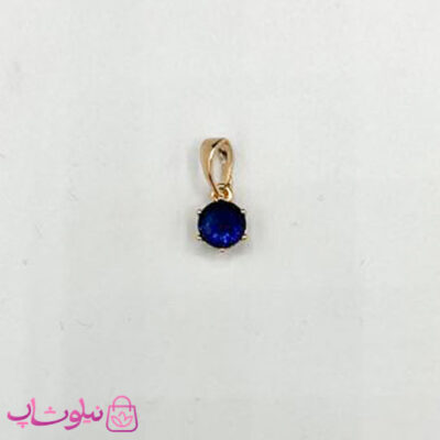 خرید آویز گردنبند زنانه ژوپینگ طرح تک نگین سرمه ای مینیمال