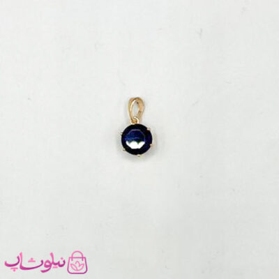 خرید آویز گردنبند زنانه طرح تک نگین سرمه ای تیره مینیمال