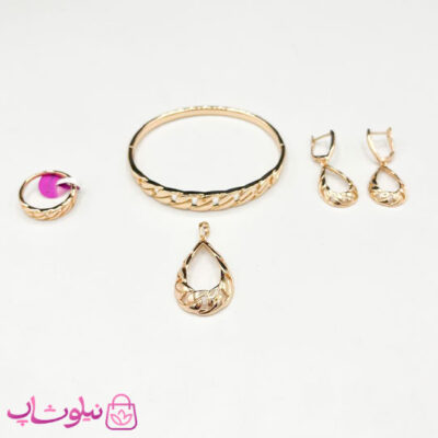 خرید سرویس زنانه ژوپینگ طرح اشکی طلایی