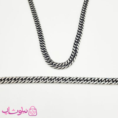خرید ست گردنبند و دستبند مردانه کارتیه مدل سیاه قلم