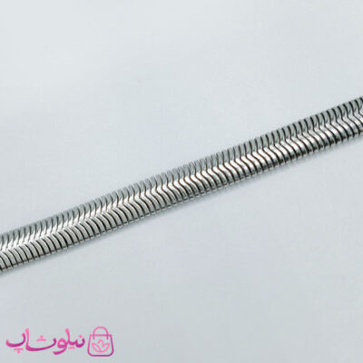 قیمت دستبند هرینگبون نقره ای رنگ مدل نرم عرض 8 میل