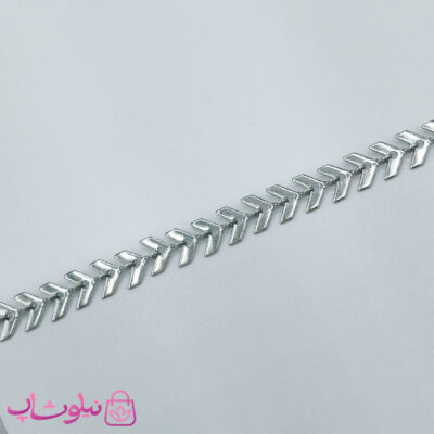قیمت دستبند زنانه طرح گندم نقره ای رنگ