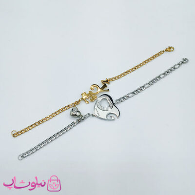 خرید دستبند ست دختر و پسر مگنتی مدل قلب کد 1981