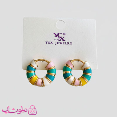خرید گوشواره دخترانه YSX مدل حلقه ای رنگی