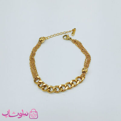 خرید دستبند زنانه استیل زنجیری طرح کارتیه