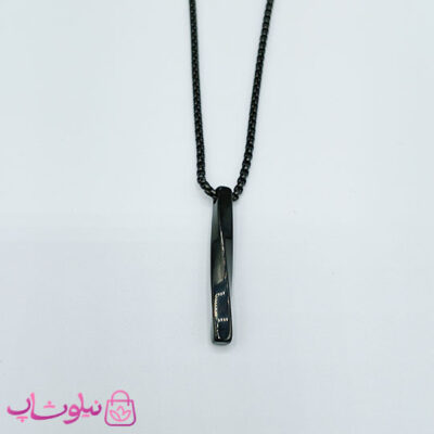گردنبند مردانه مدل مکعب عشق مارپیچ مشکی استیل کد 7128