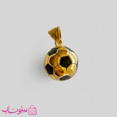 خرید گردنبند پسرانه مدل توپ فوتبال طلایی مشکی