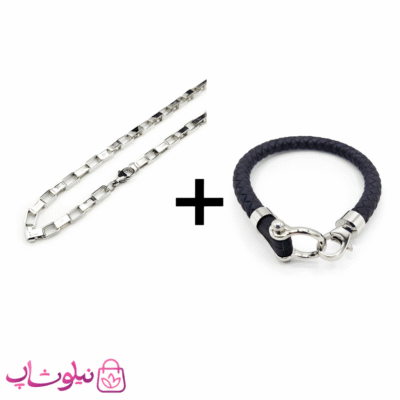 خرید باندل زیورآلات مردانه (دستبند امگا + زنجیر باکس) 