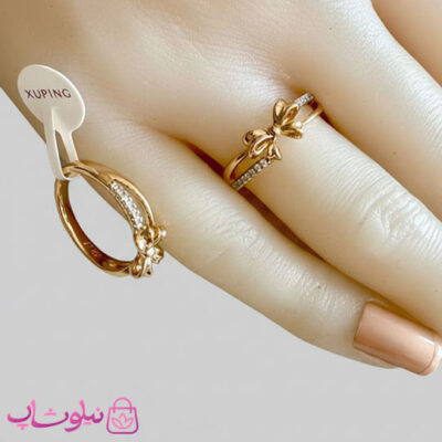 خرید انگشتر زنانه ژوپینگ مدل پاپیون ظریف دولاین