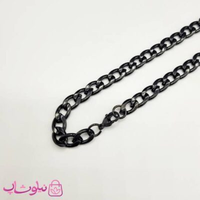 قیمت زنجیر مردانه کارتیه مشکی استیل 60 سانت عرض 6 میل