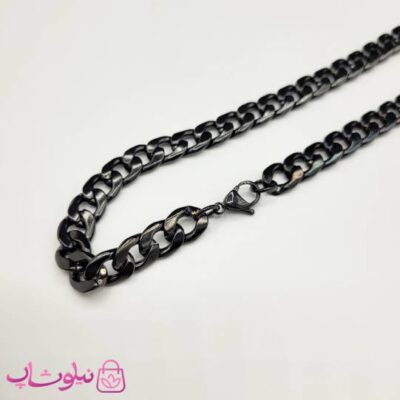 قیمت زنجیر مردانه کارتیه مشکی استیل 60 سانت عرض 1 سانت