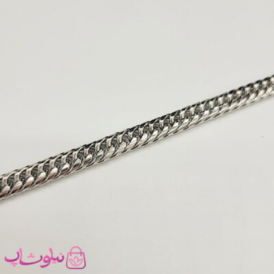قیمت گردنبند مردانه مدل کارتیه استیل نقره ای طول 60 سانت عرض 6 میل