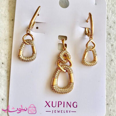ست پلاک و گوشواره زنانه ژوپینگ نگیندار