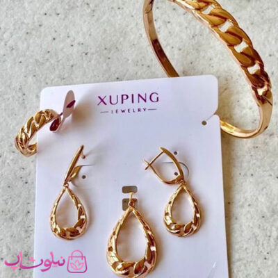خرید سرویس زنانه ژوپینگ طرح اشکی طلایی