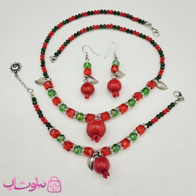 خرید ست زنانه دستساز برند N&SH مدل انار و یلدا
