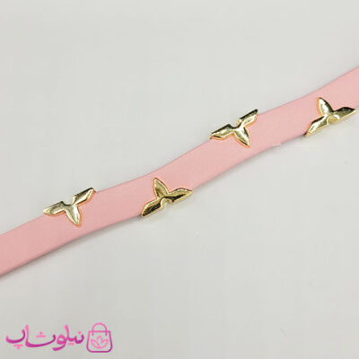 خرید دستبند زنانه لویی ویتون مدل چرم استیل صورتی