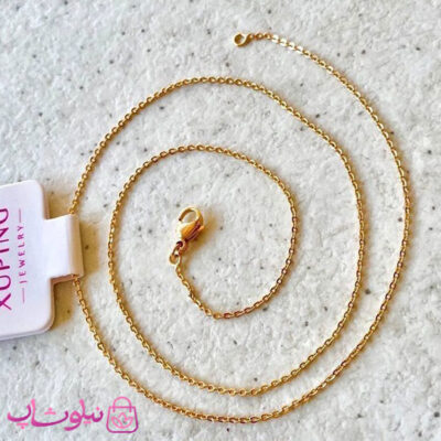 خرید زنجیر زنانه ژوپینگ طلایی مدل دیپلمات 45 سانت